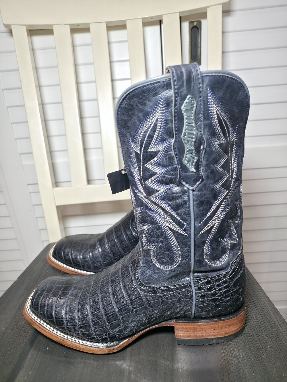 Cody James Caiman Belly Western Boots Broad Square Toe BECJASR22-26 Men's Size 9